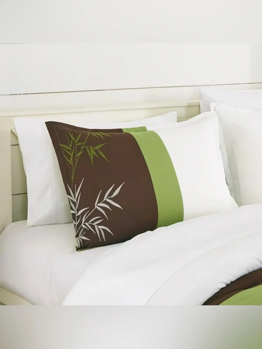 Green & Brown Bamboo cal king 3 piece Comforter Set